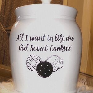 Girl Scouts - White Large Cookie Jar with Fun Quote